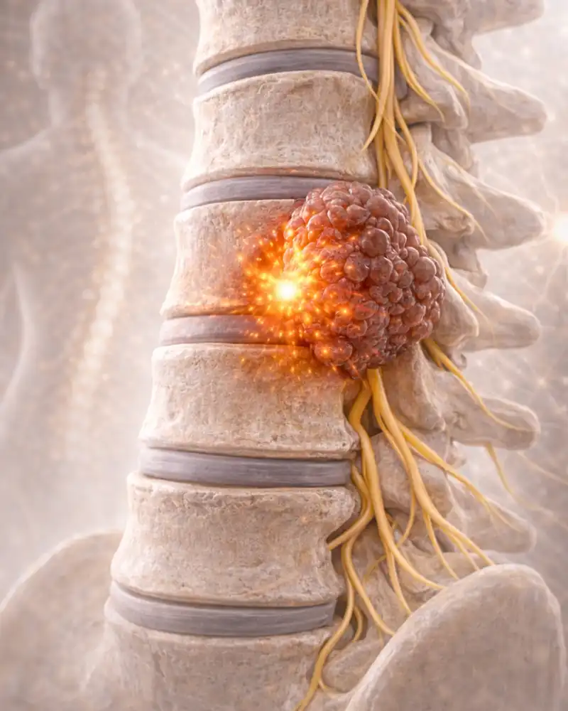 Tumor an der Wirbelsäule mit Nervenkompression